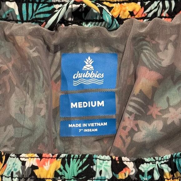 Chubbies Mens Swim Trunks The Bloomerangs 7" Topical Resort Retro Beachy Medium - Picture 2 of 3